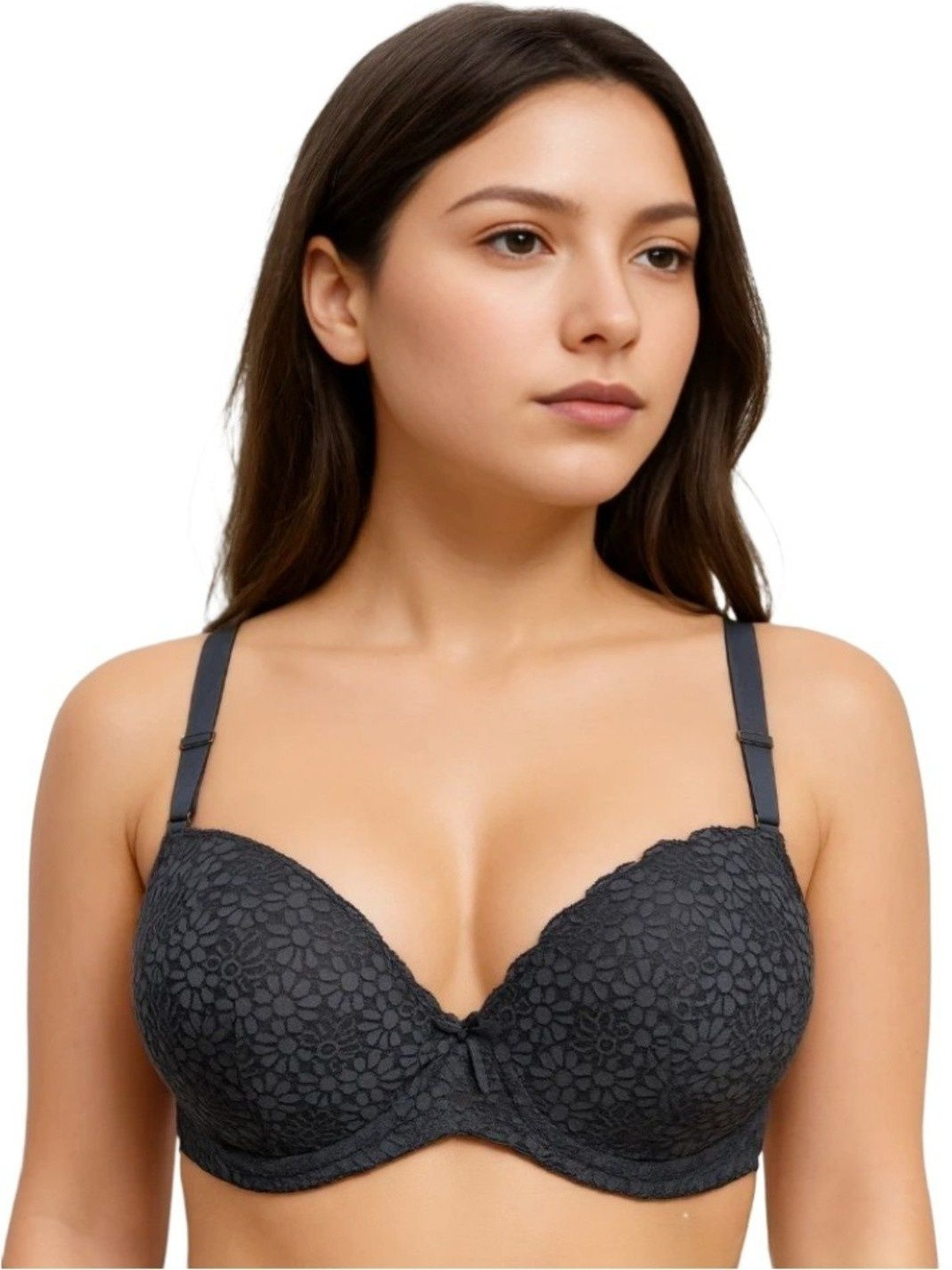 Blush Lado Floral Self Design Full Coverage Underwired Lightly Padded Bra