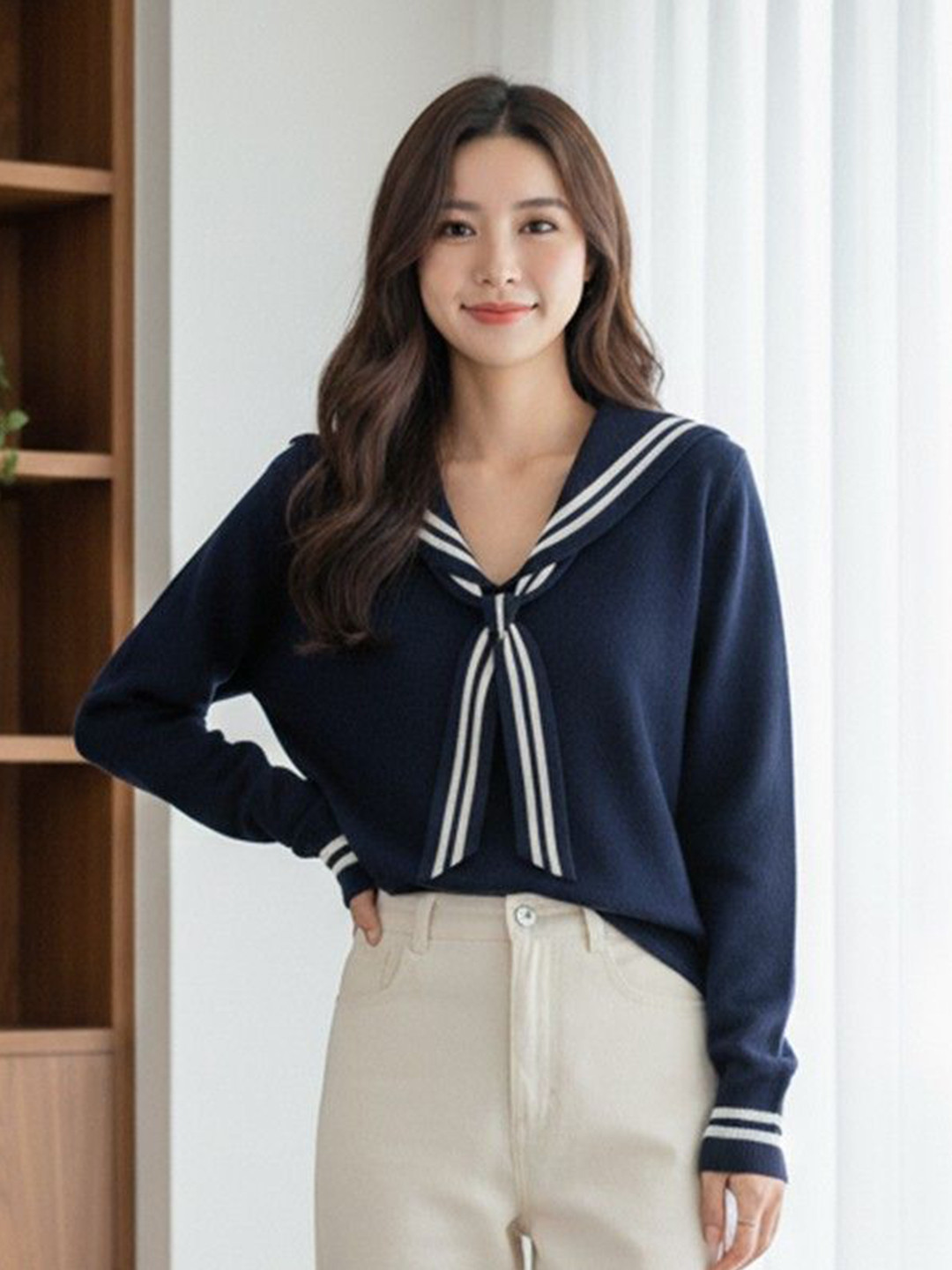 HERE&NOW Women Scarf-Neck Bow-Detail Pullover