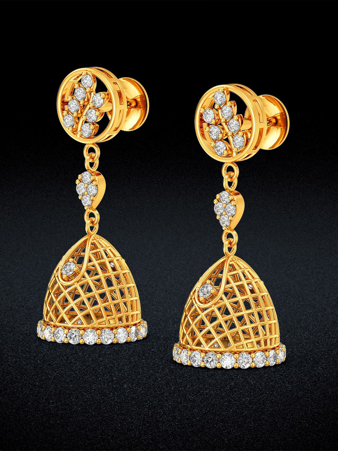 Joyalukkas 22Kt Gold Foliage Drop Earring - 6.727 g