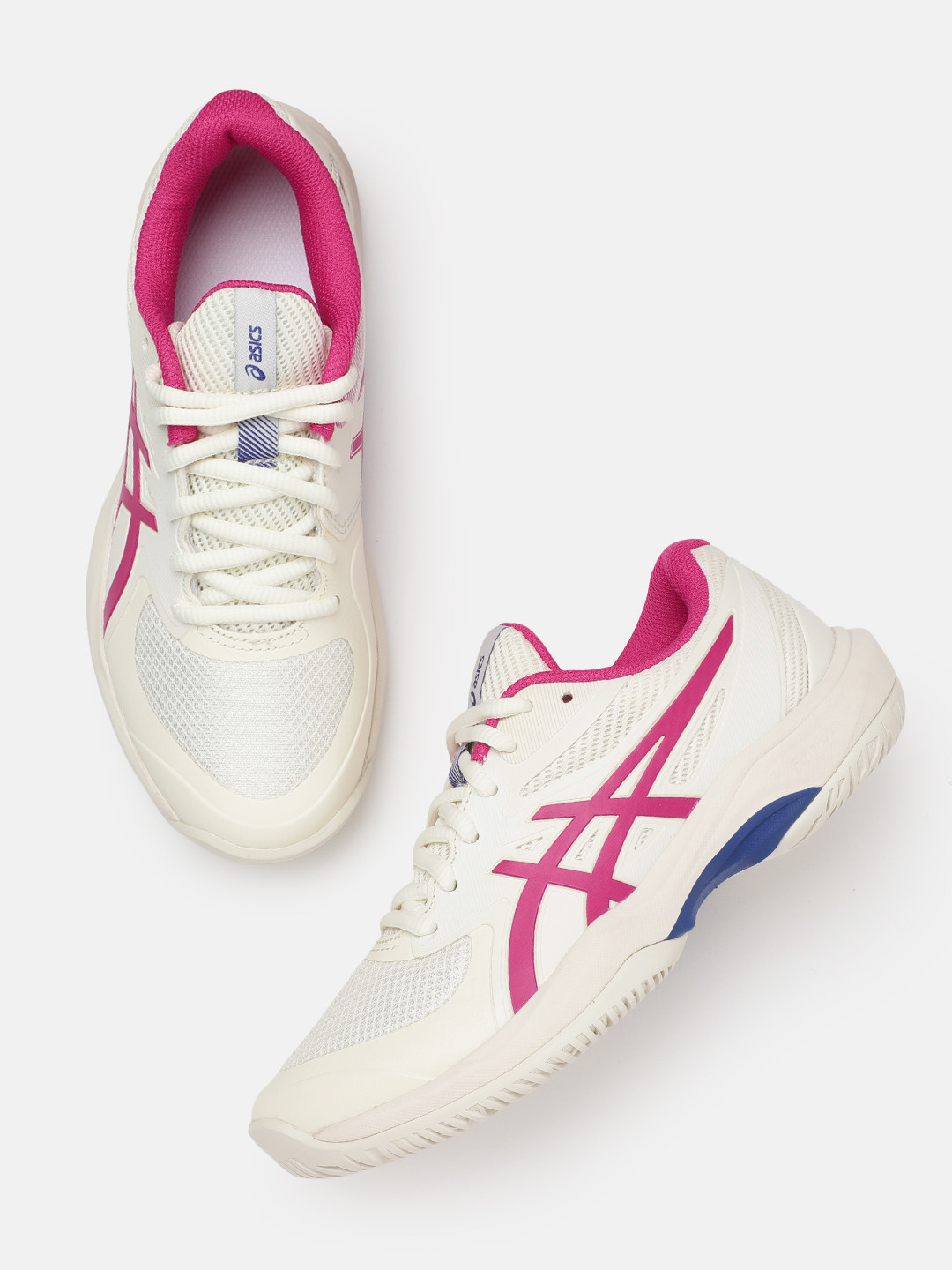 ASICS Women Woven Design Round-Toe Game Non-Marking Tennis Shoes