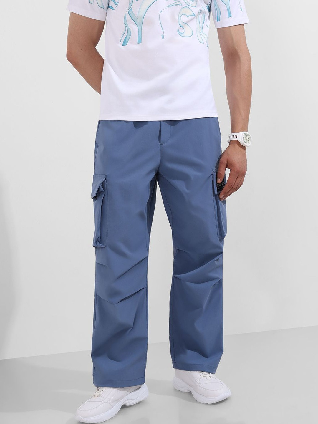 The Indian Garage Co Men Textured Cargos Trousers