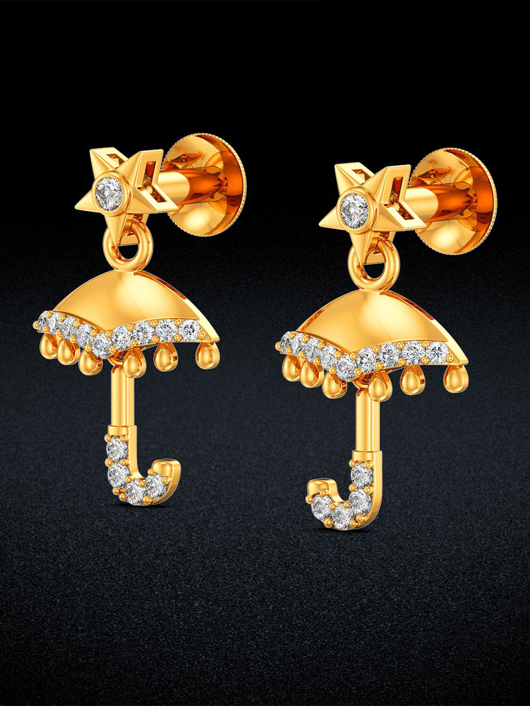 Joyalukkas Raincloak Women 22Kt Gold Drop Earring - 2.71 g