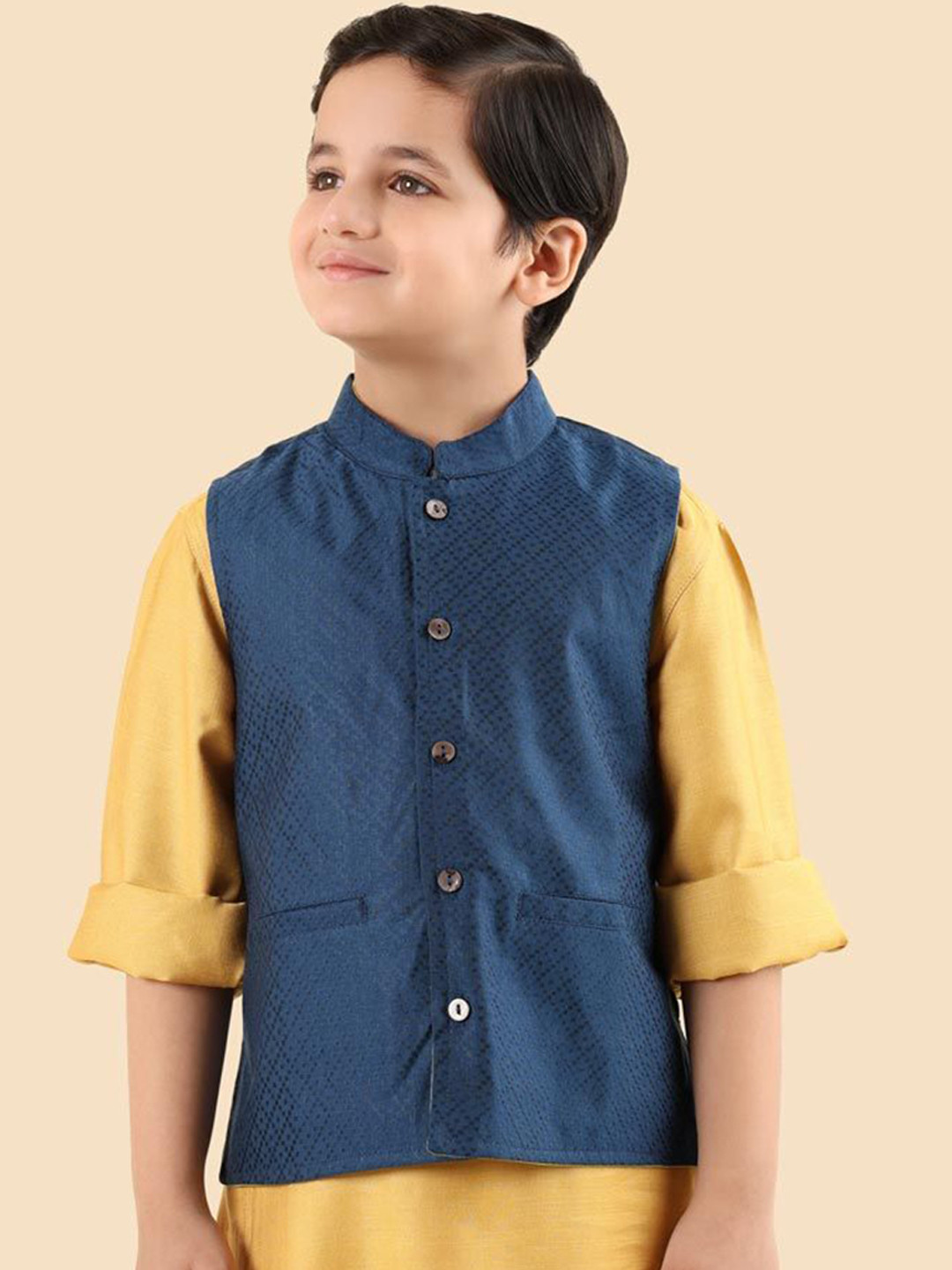 Fabindia Boys Woven Design Nehru Jacket