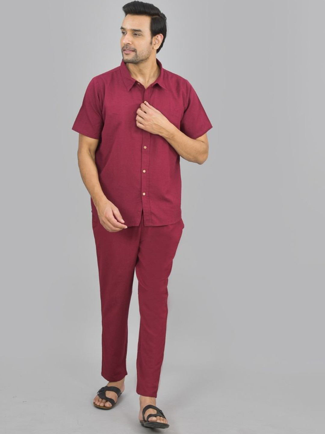 ETC X D To D Life Style Short Sleeves Pure Cotton Shirt With Trouser