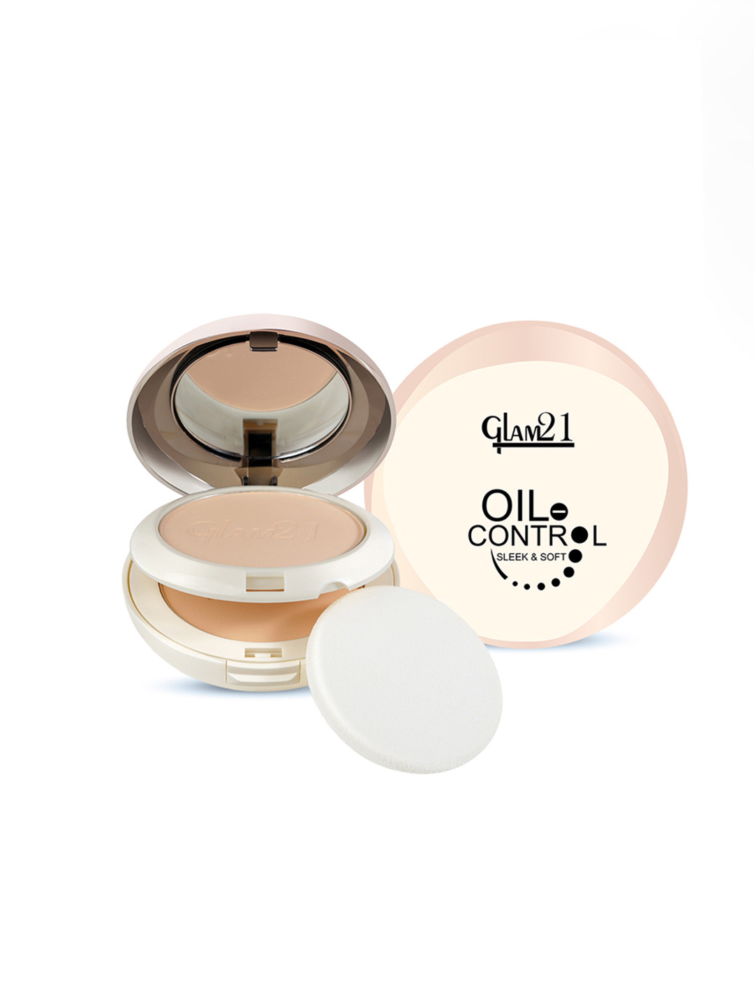 GLAM21 Oil Control Sleek & Soft 2-in-1 Sweat & Waterproof Compact Powder 20 g - Vanila 01