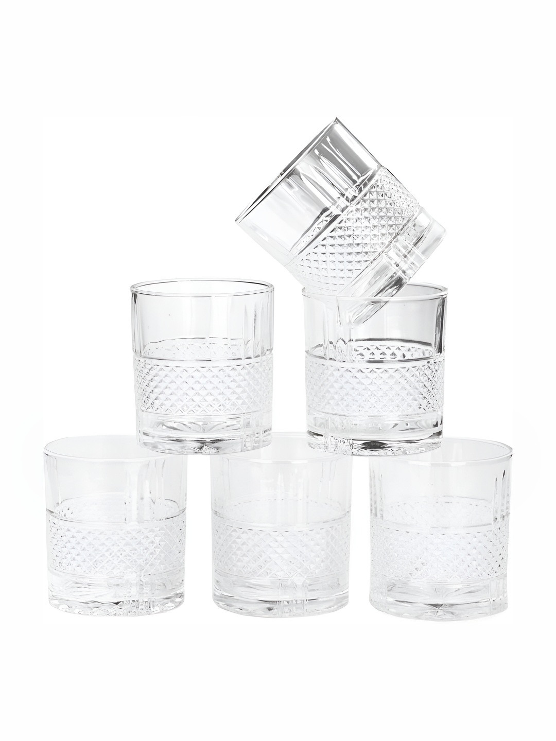 SOMIL Transparent 6 Pcs Dishwasher Safe Glass Whisky Bar Glass 200 ml