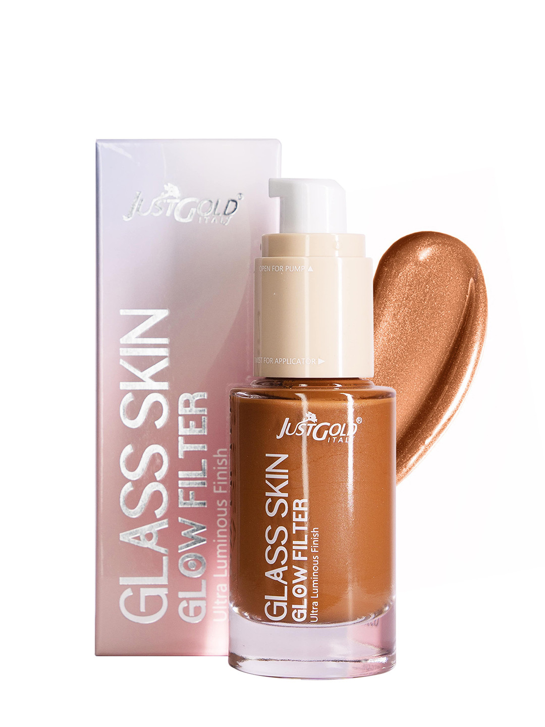 JUSTGOLD Glass Skin Glow Filter Enriched With Vitamin E- 30 ml- Ganache - GS106
