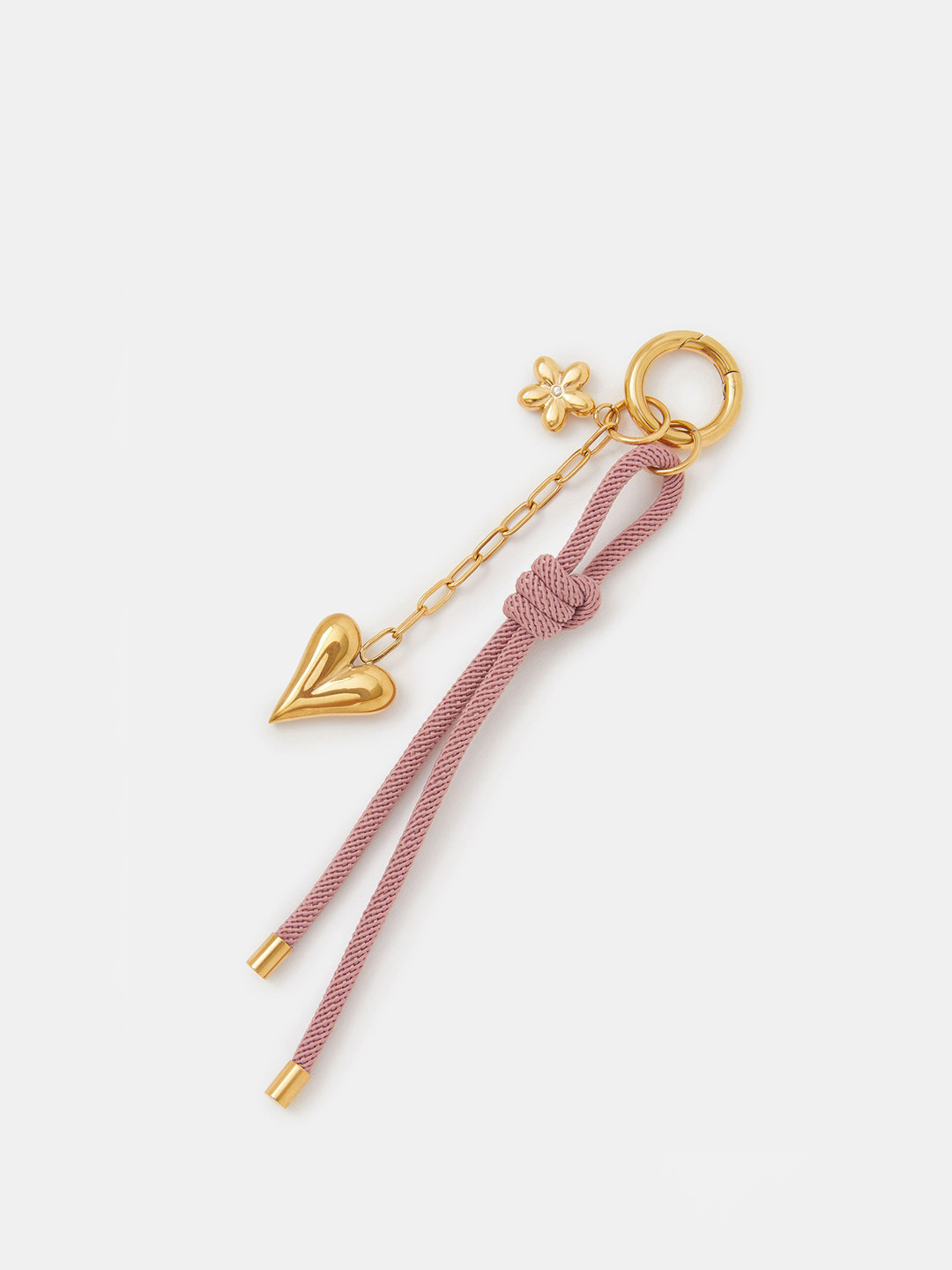 Accessorize Stainless Steel Heart Shaped Bag Charms