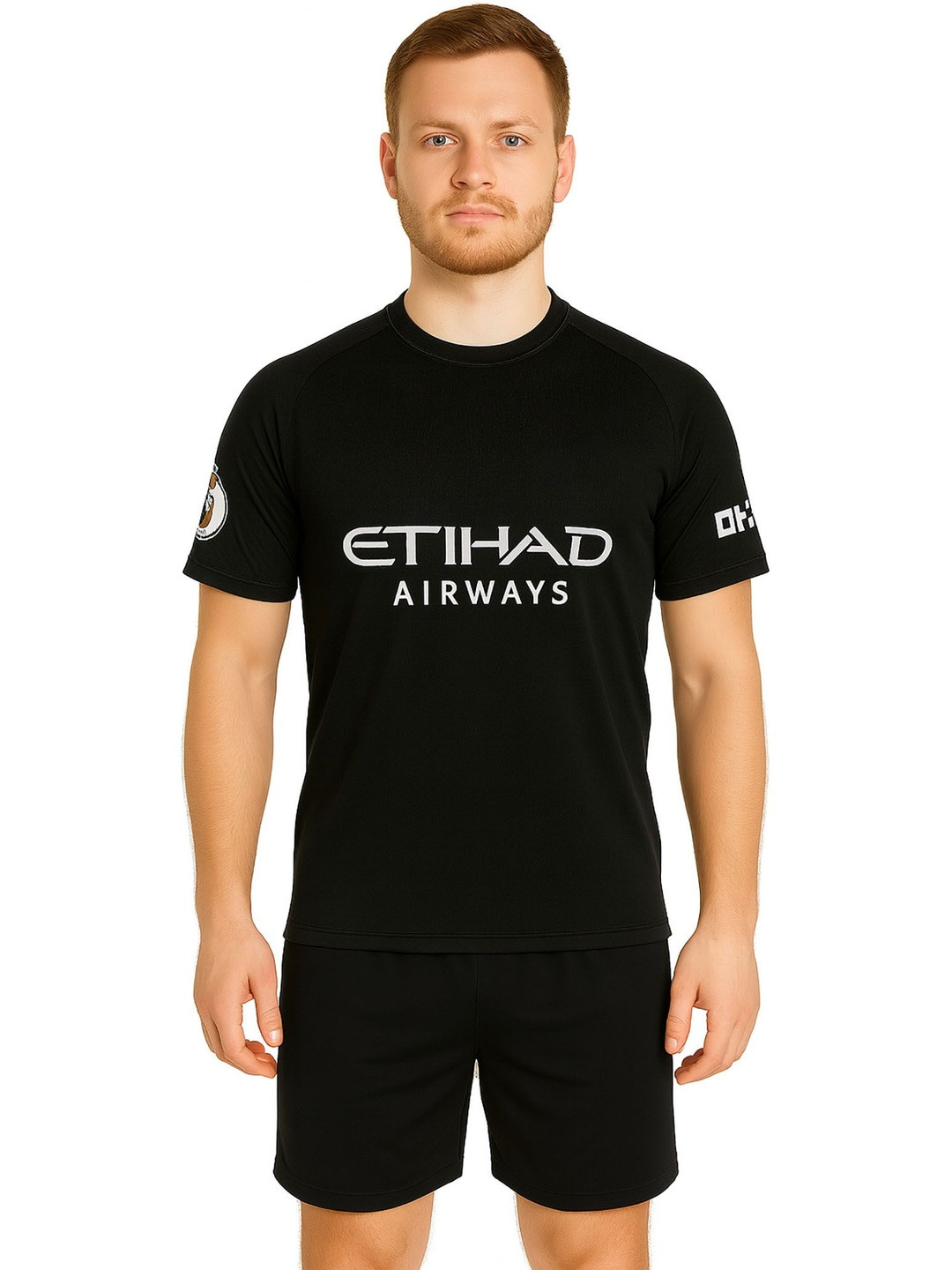 dostitch Men Typography Printed Dri-FIT Manchester City Away Jersey T-shirt