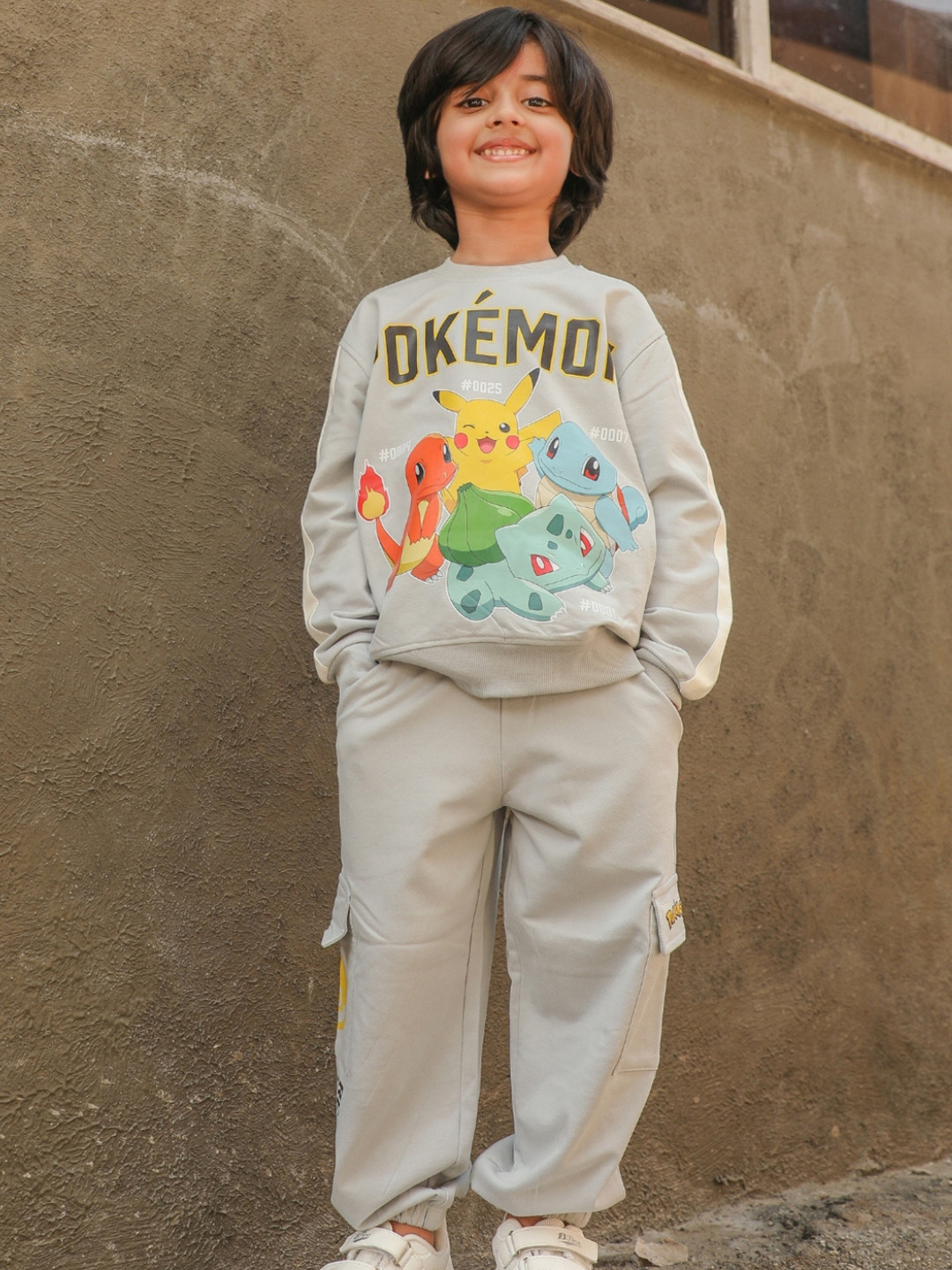 Nap Chief Kids Pokemon Printed Round Neck Pure Cotton Sweatshirt With Joggers