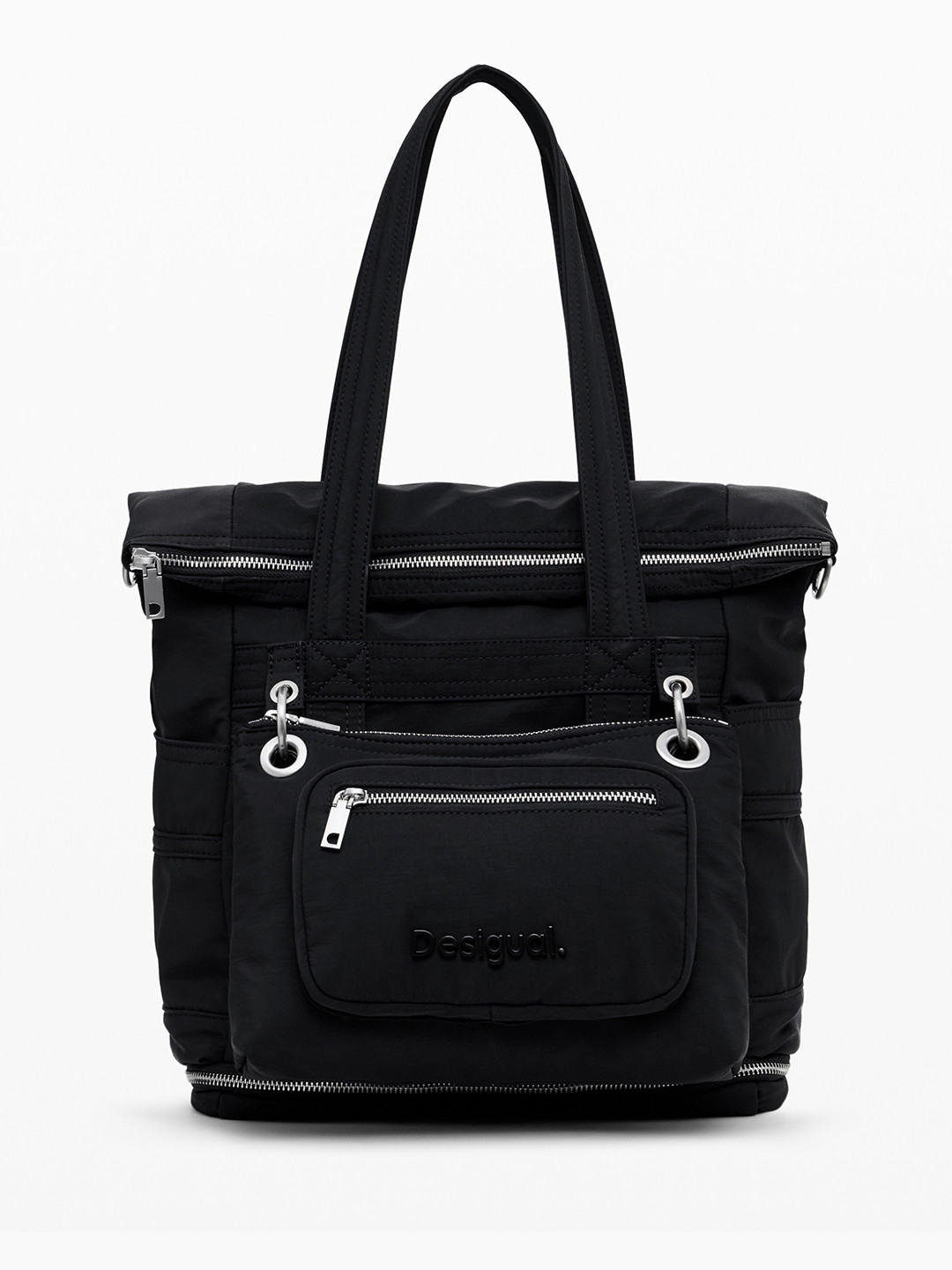 Desigual Women Handbag Convertible Expandable Backpack with Zip Pouch