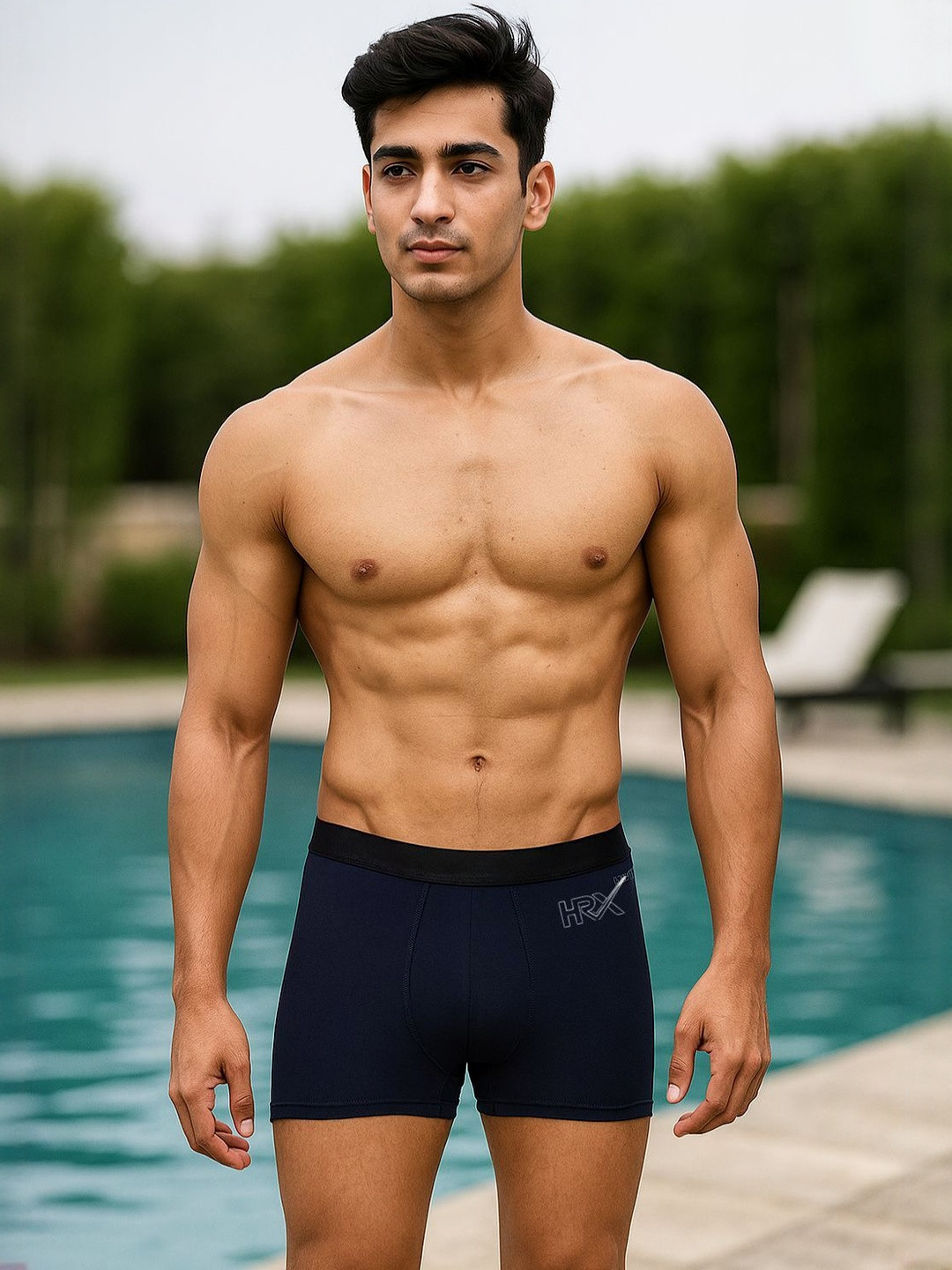 HRX by Hrithik Roshan Men Super Soft & Breathable Short Trunk with Outer Elastic Waistband