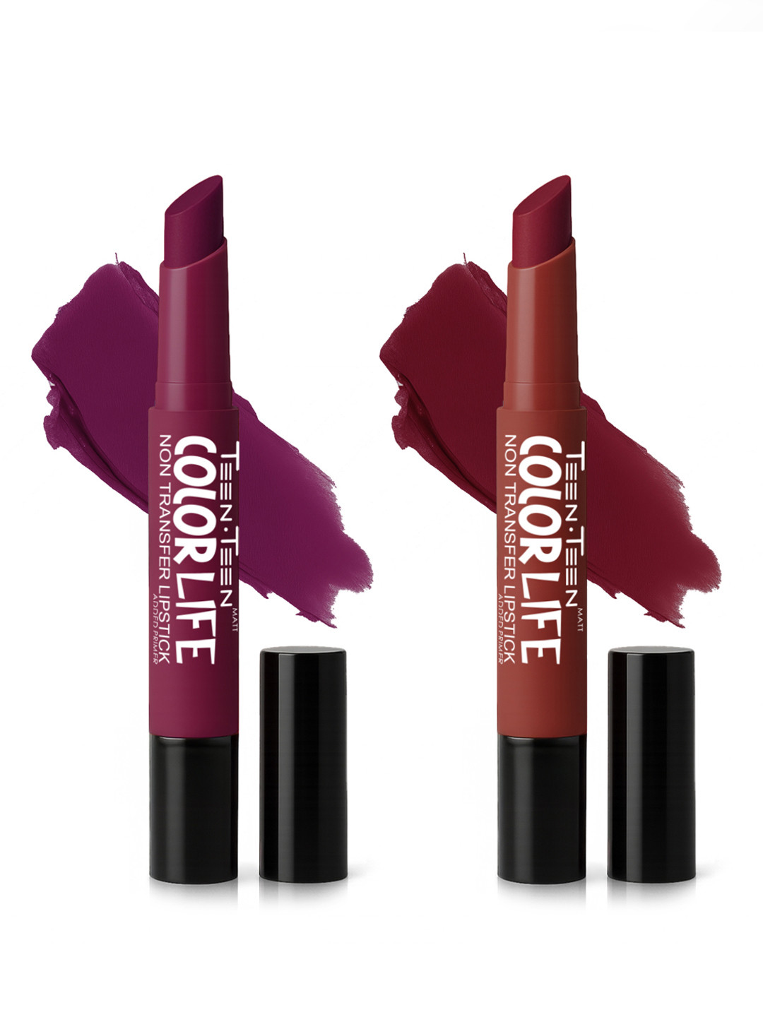 TEEN TEEN COSMETICS Set Of 2 Color Life Lip Crayon- 4 g Each- Plumfull Cheer & Rich Deep