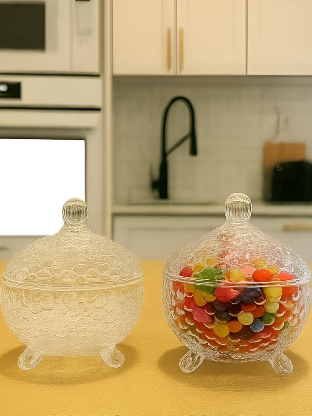LHC Transparent Dishwasher And Microwave Safe Jar Container