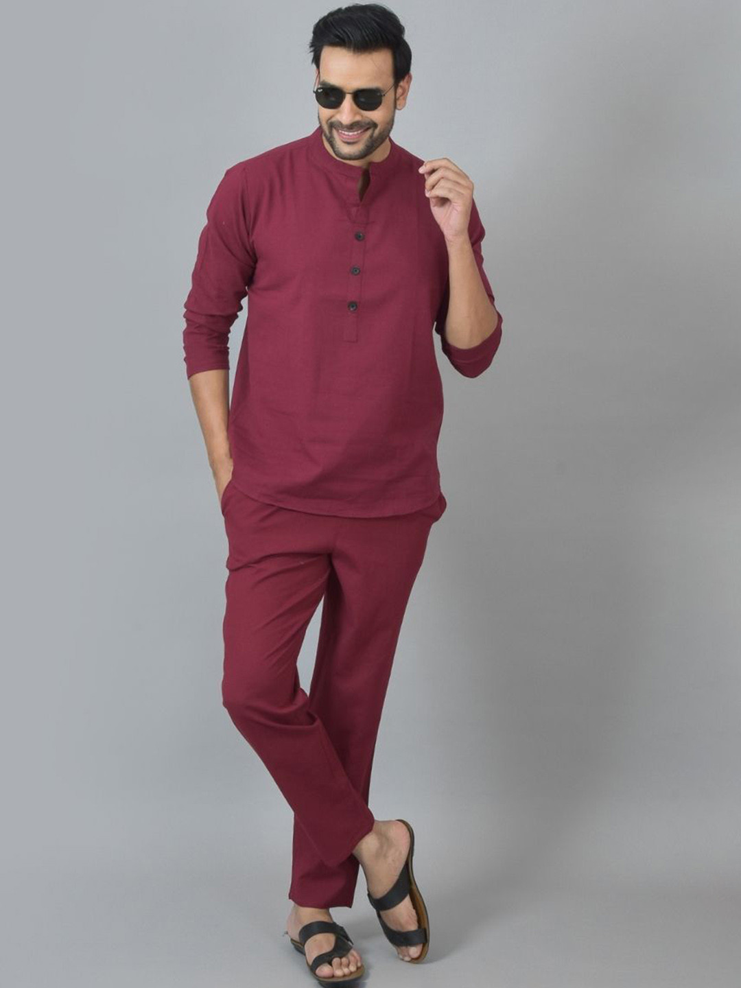 ETC X D To D Life Style Long Sleeves Pure Cotton Kurta With Trousers