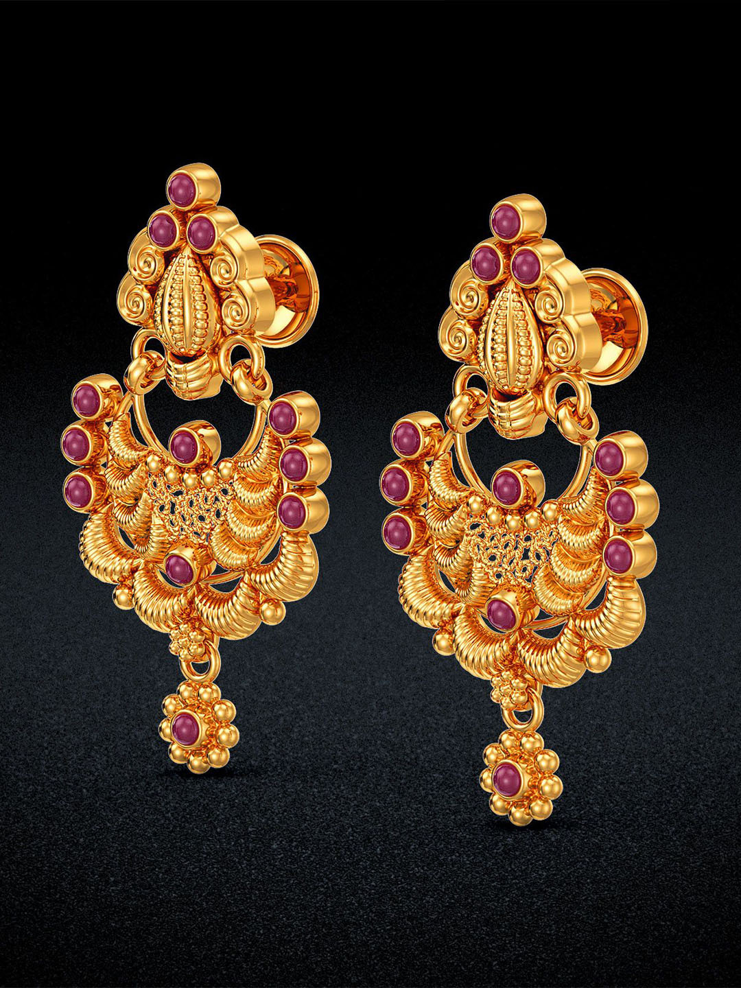 Joyalukkas Women 22Kt Gold Chandbali Earring - 6.747 g
