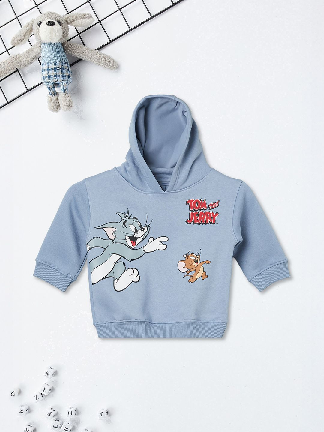 max Boys Tom & Jerry Printed Hooded Pullover Sweatshirt