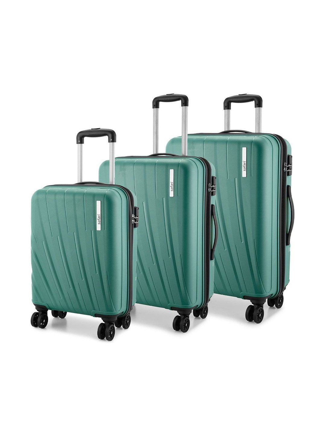 Safari Cairo Set Of 3 Textured Hard Sided Trolley Bags