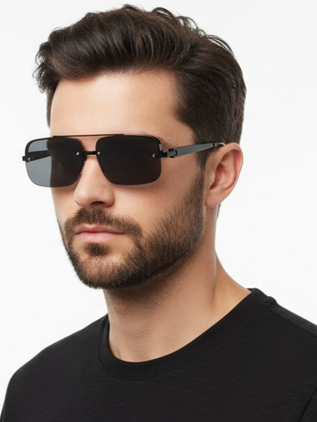 goglassic Unisex UV Protected Lens Rectangle Sunglasses 2317-FULL-BLACK