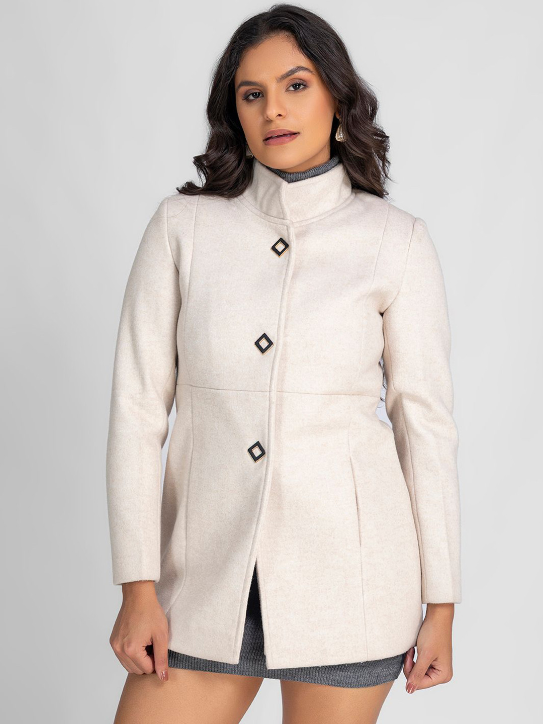 LURE URBAN Stand Collar Single-Breasted Winter Overcoat