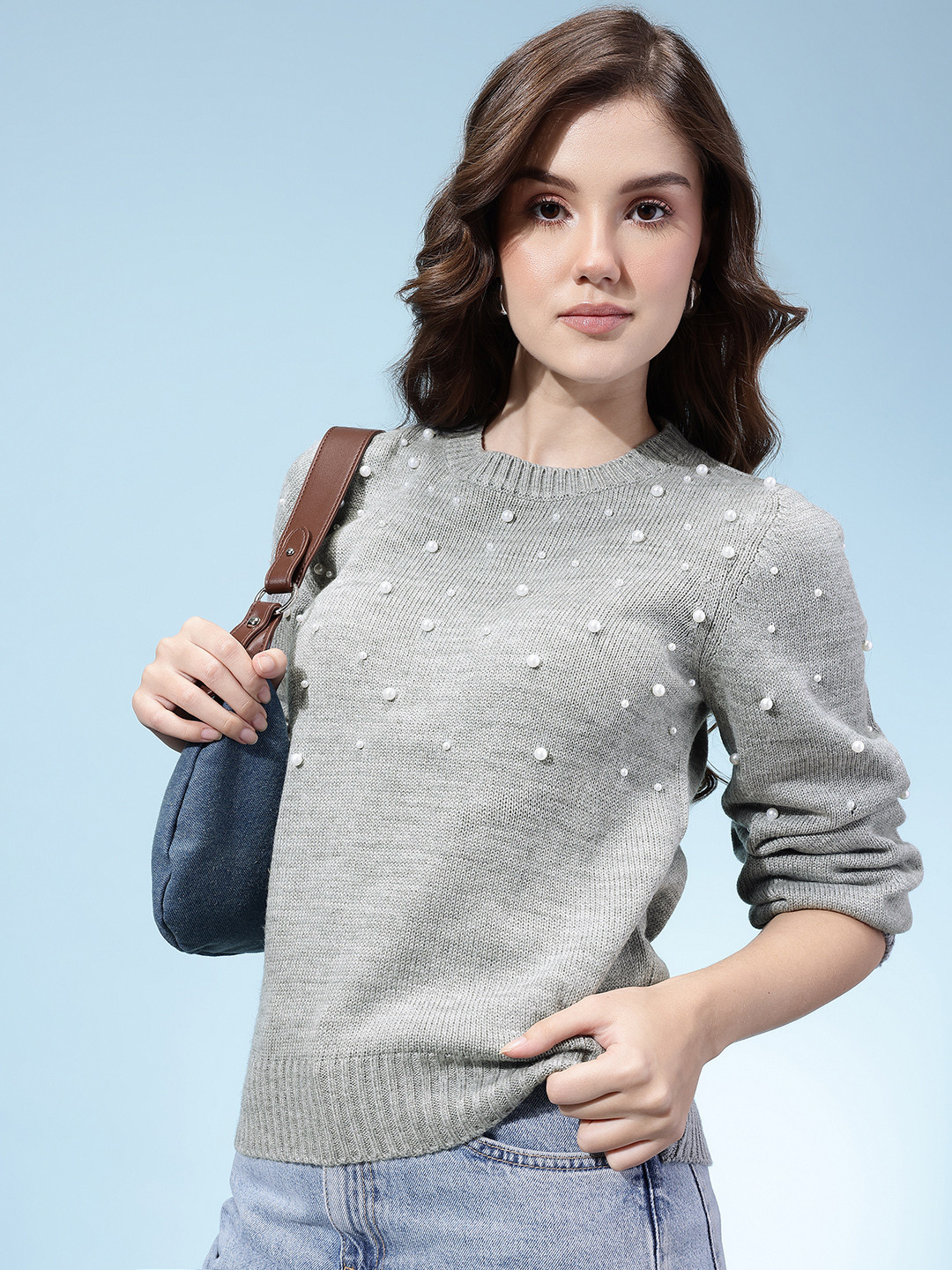 glitchez Studded Ribbed Pullover