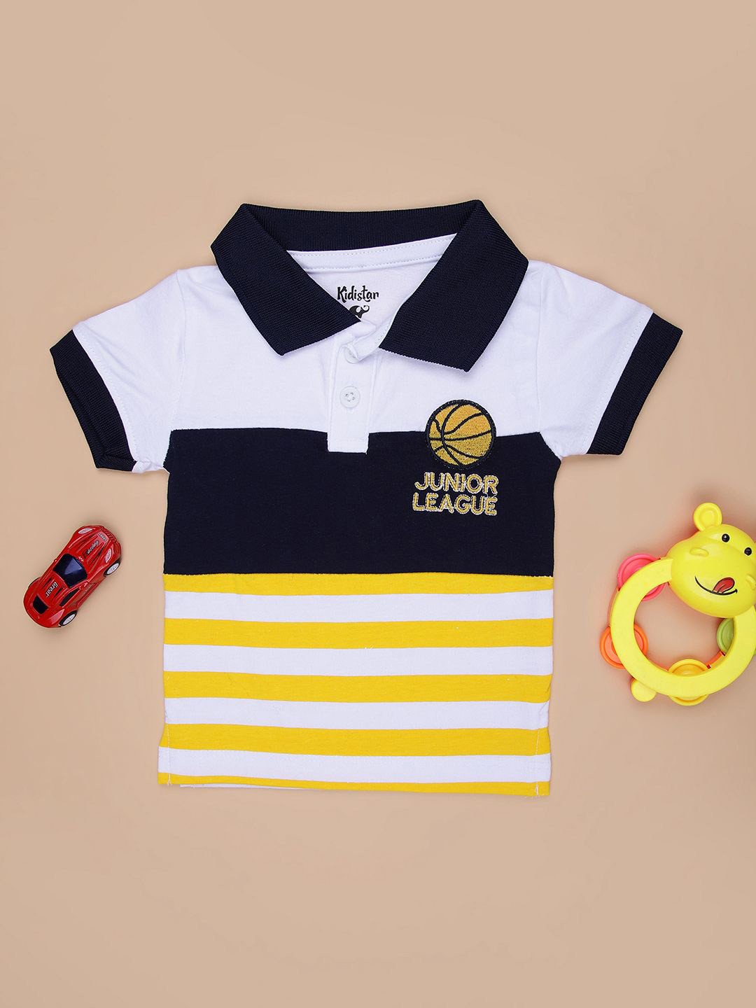 V-Mart Boys Cotton Printed Polo Collar T-shirt