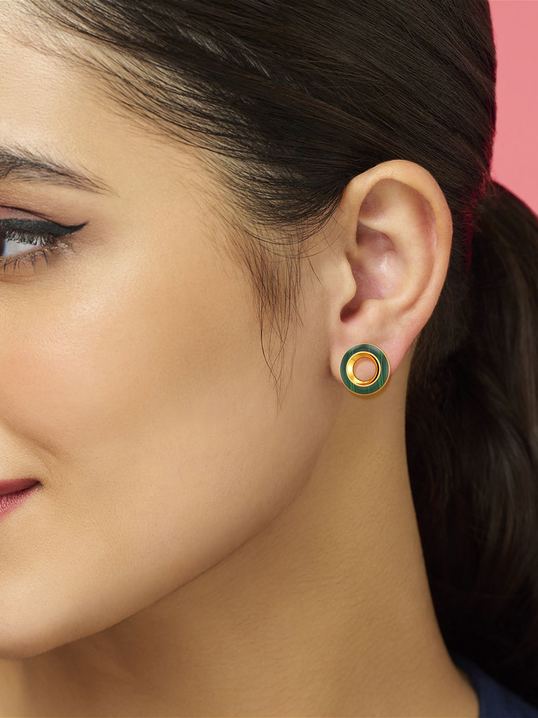 Joyalukkas Women 22Kt Gold Wheel Shaped Stud Earring - 4.34 g