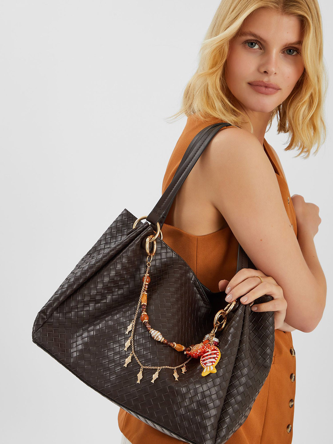 Accessorize Fish Shaped Artificial Beaded Bag Charm