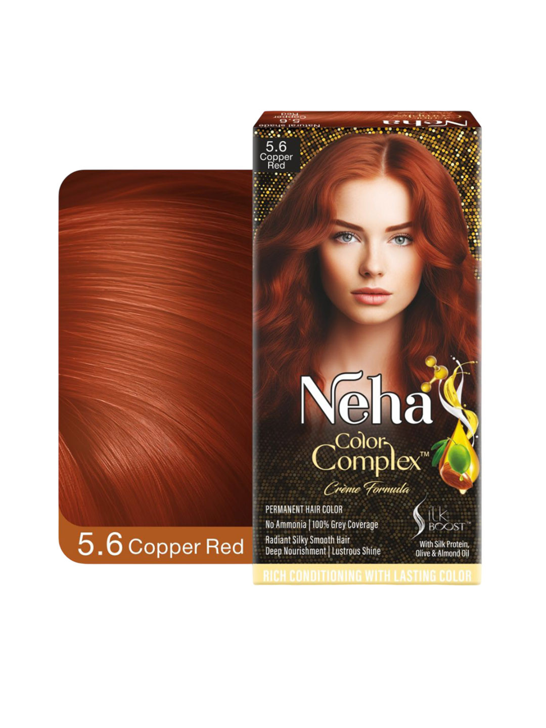 Neha Herbal Color Complex Hair Colour - 132 ml Copper Red 5.6