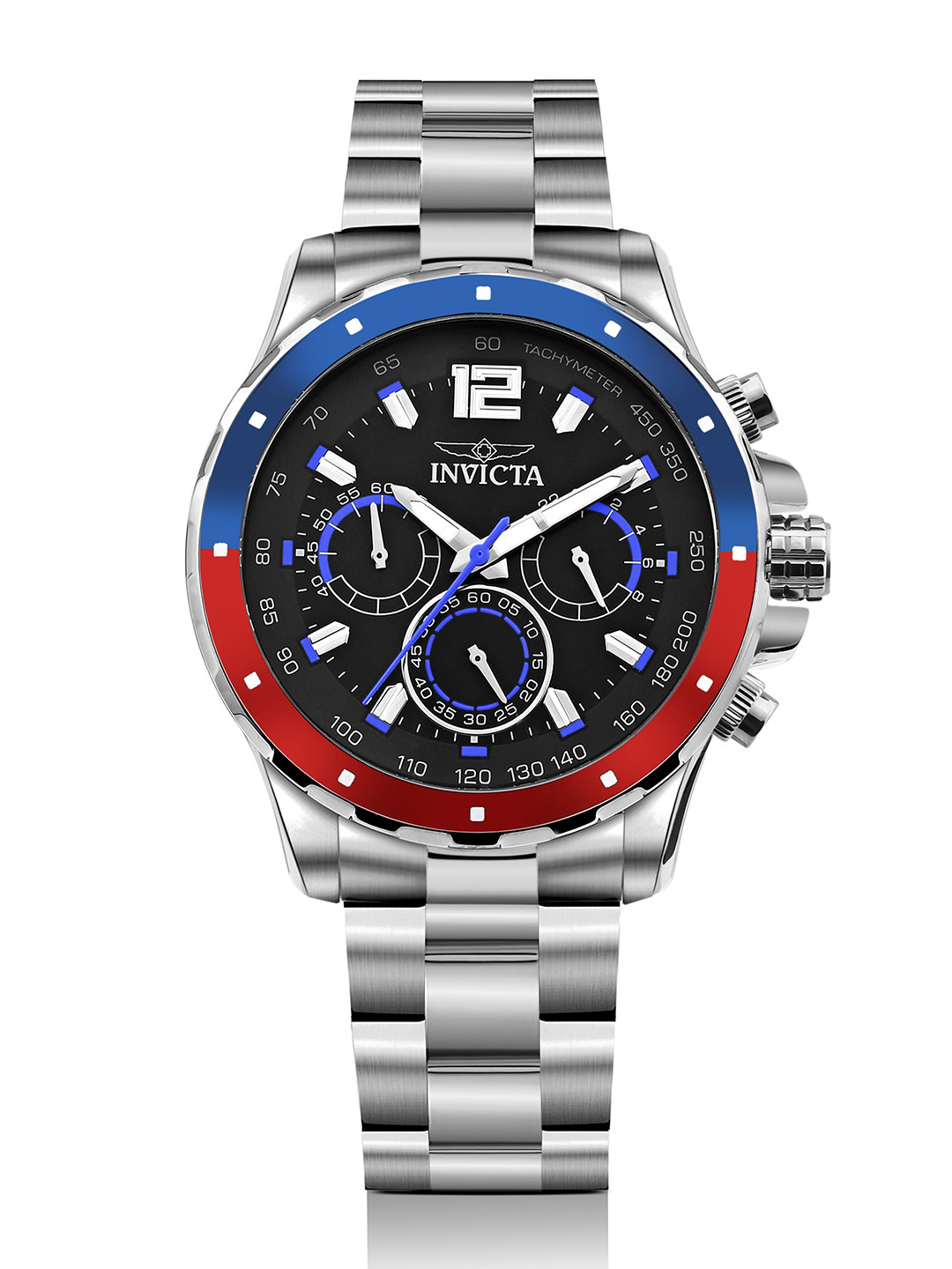 Invicta Men Dial & Stainless Steel Bracelet Style Straps Analogue Tachymeter Watch 49362