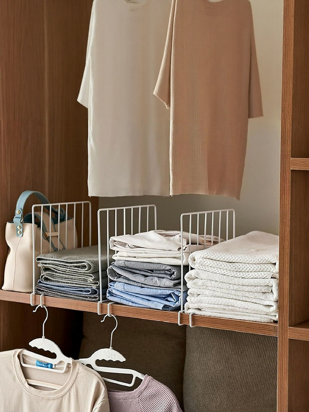 JD FRESH White 3 Pieces Multi-Utility Wardrobe Organisers