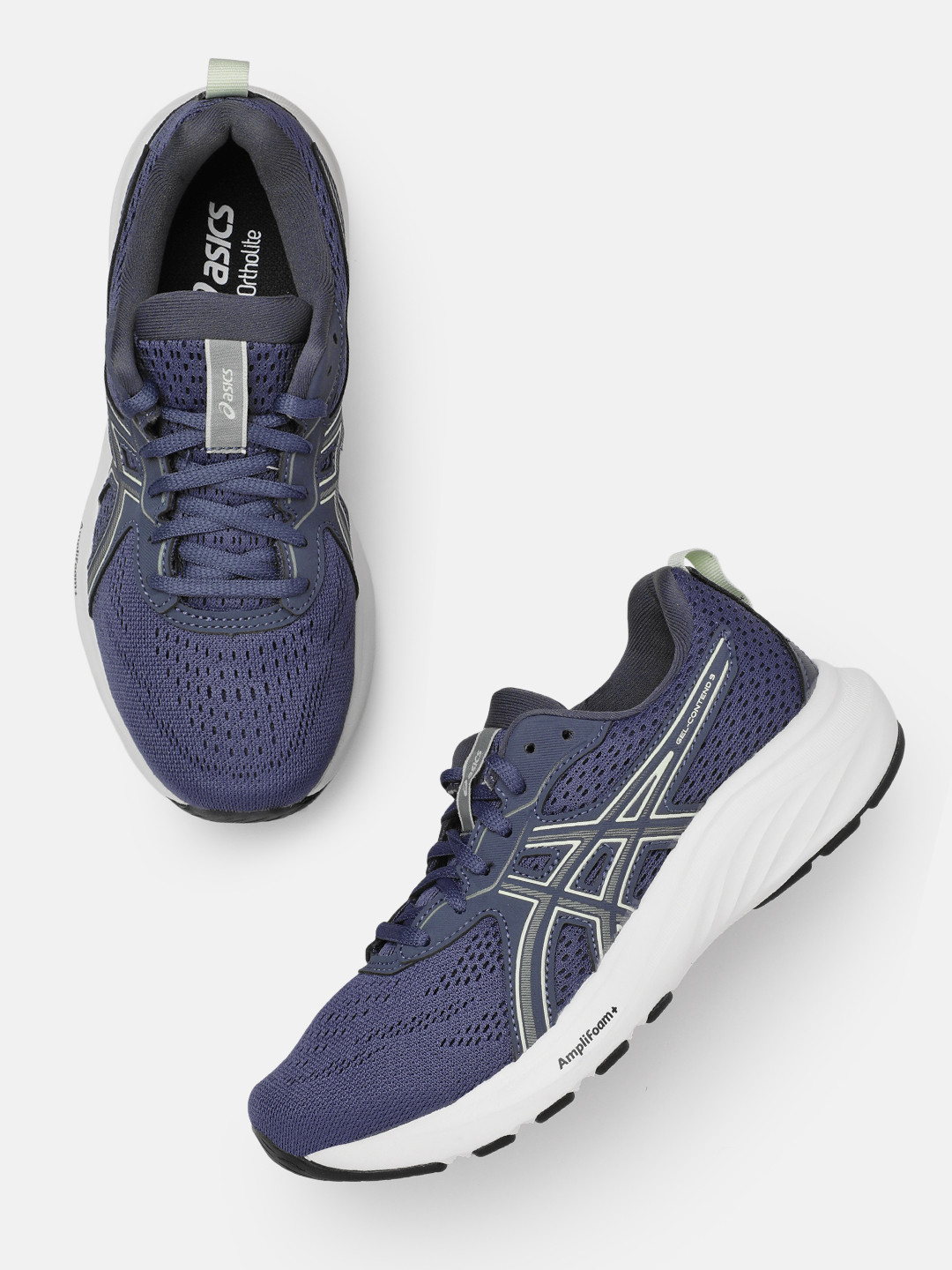 ASICS Women Woven Design Round-Toe Contend 9 Running Shoes