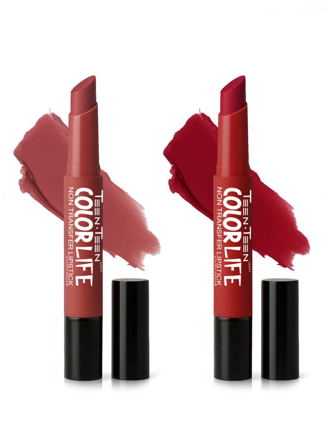 TEEN TEEN COSMETICS Set Of 2 Color Life Lip Crayon- 4 g Each- Bridal Red & Bollywood Nude
