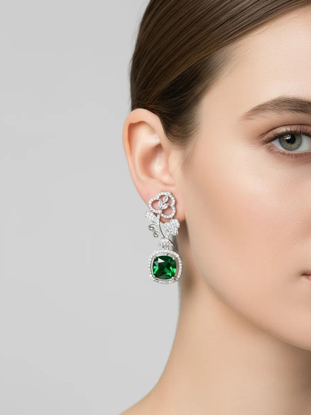 Roop Katha  Green Earrings