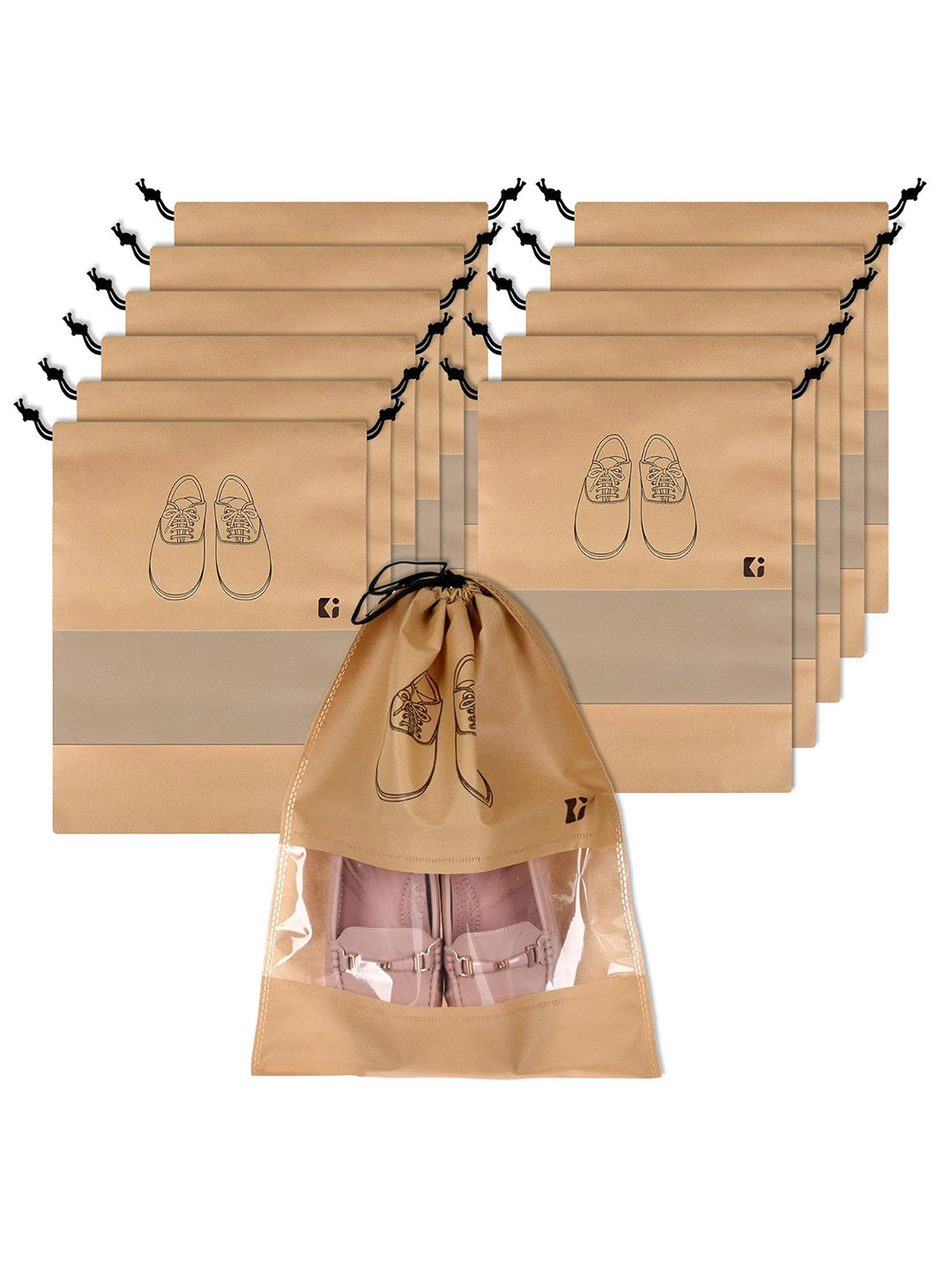 Kuber Industries Set Of 12 Dust Proof Shoe Bag