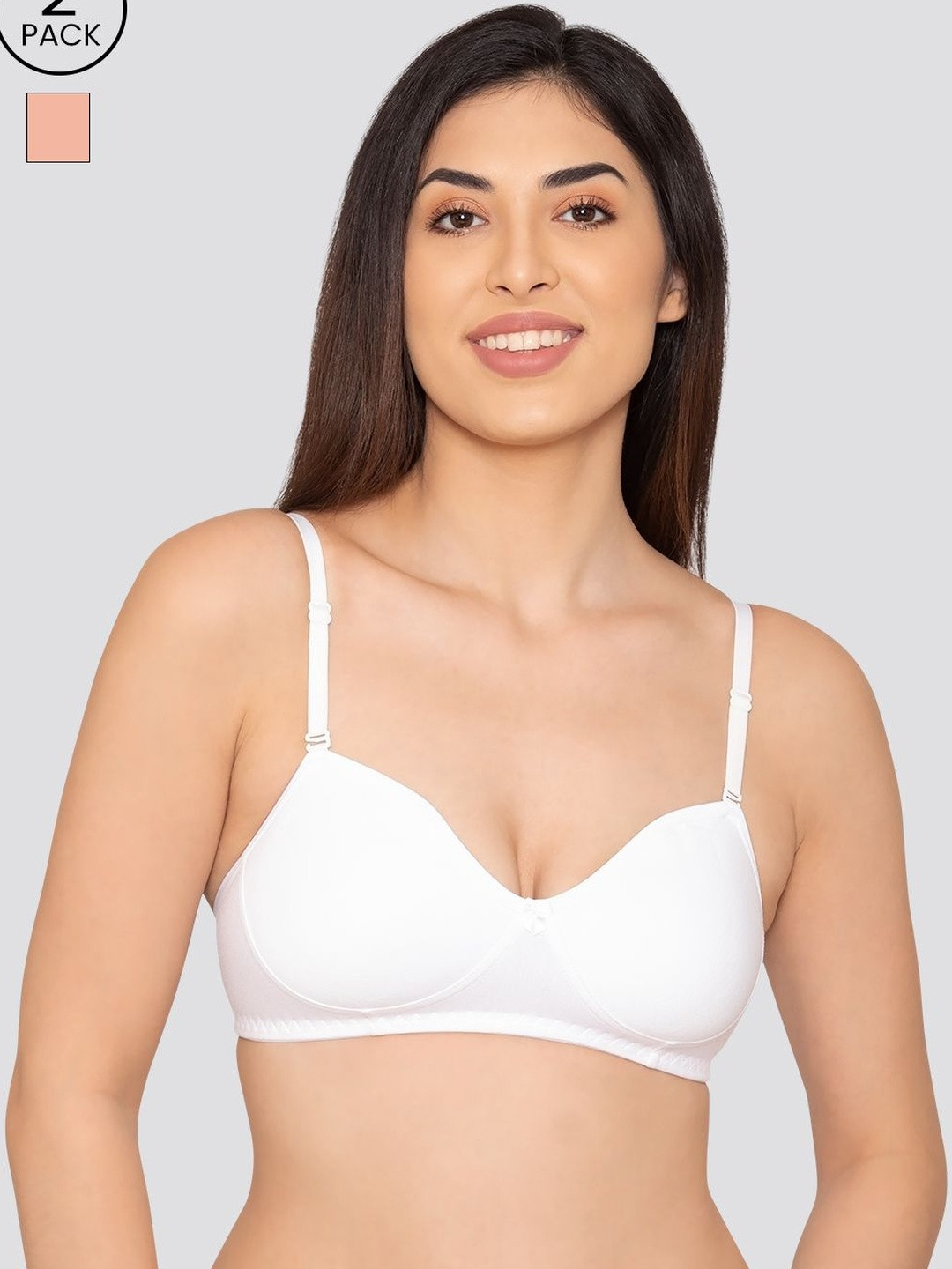 K LINGERIE Pack of 2 Multiway Straps Denim Cup Balconette Full Coverage Bra