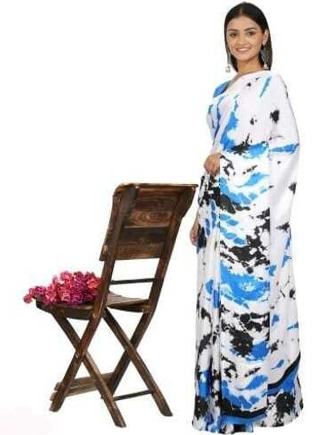 Jihana Fab Women Tie and Dye Dyed Saree with Blouse Piece