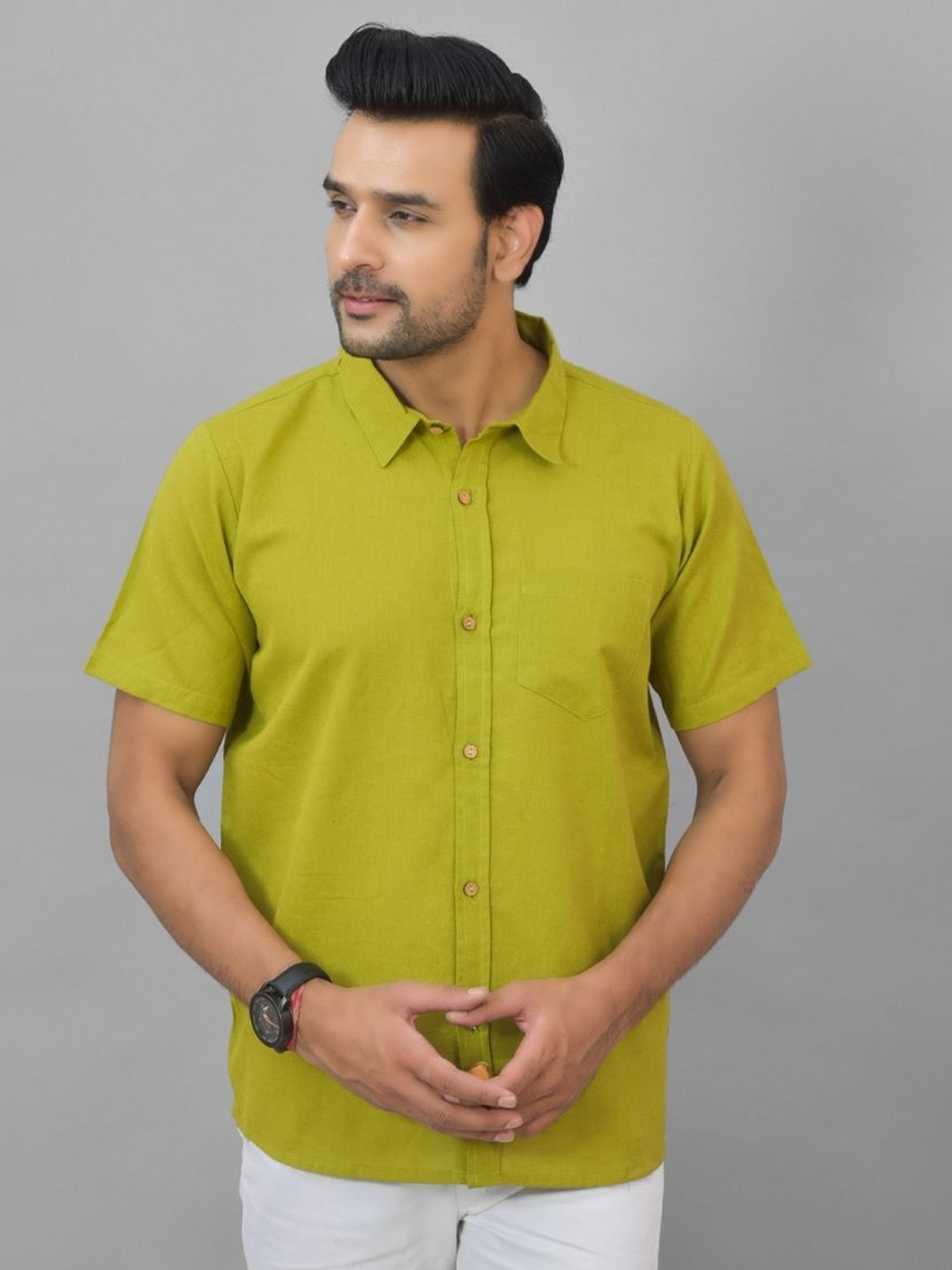 ETC X D To D Life Style Men Comfort Spread Collar Short Sleeves Shirt