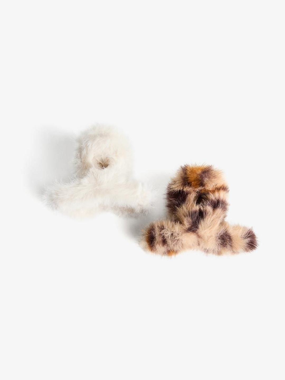 Bershka Women Pack of 2 Faux Fur Hair Clips