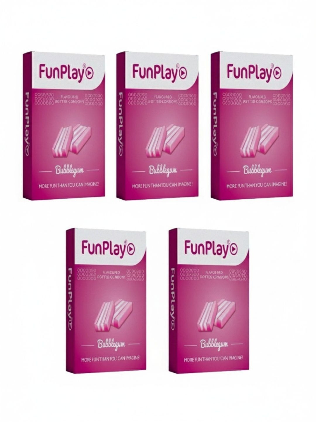 Store 77 Set Of 5 Funplay Bubble Gum Condom- 3 Units Each