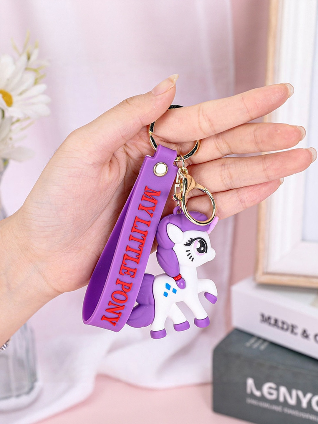 Gopalvilla 3D Cartoon Little Pony Keychain With Silicone Belt