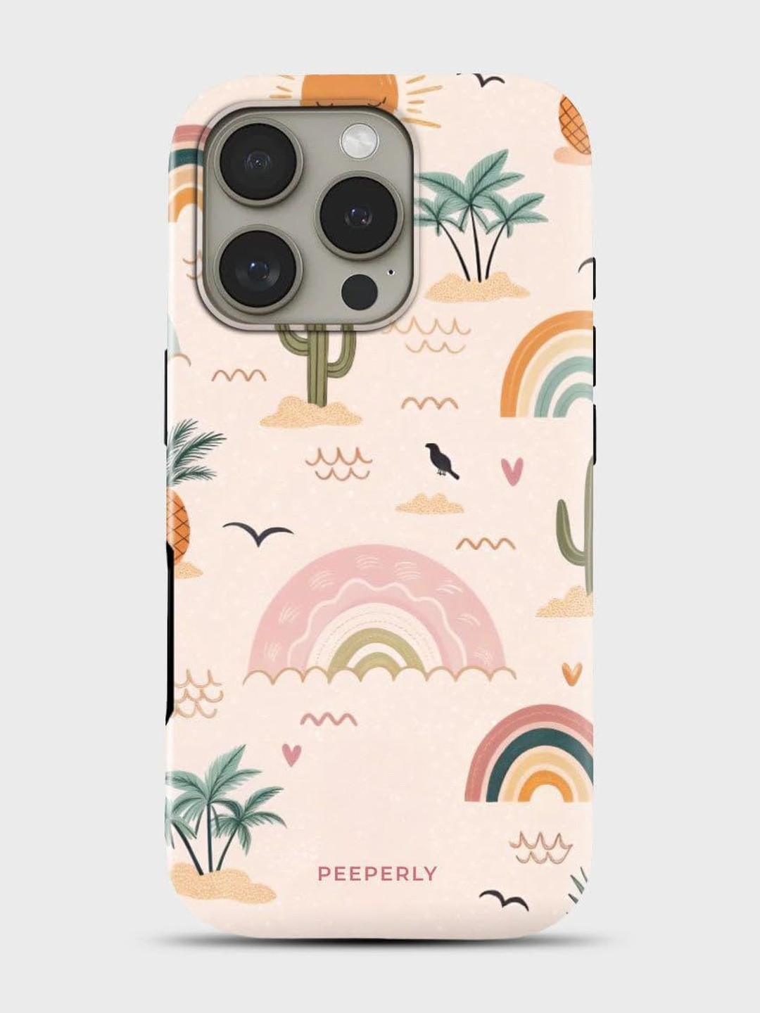 PEEPERLY Unisex iPhone 14 Pro Conversational Desert Oasis Impact Resistant Back Case