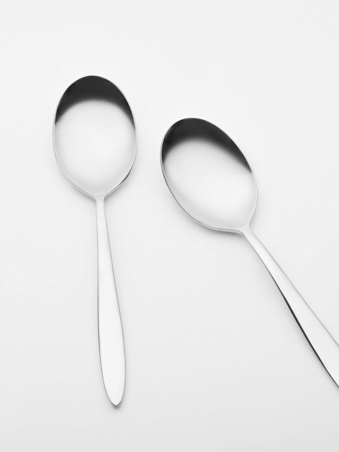 BlackCarrot Silver Toned Set of 2 Serving Spoons
