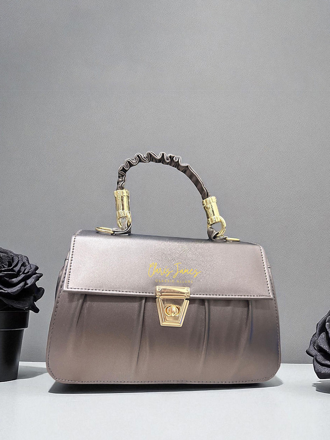 CLARIS JAMES Women Self Design PU Brand Logo Sling Bag