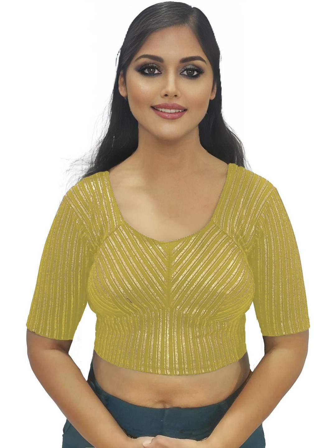 PU FASHION Women Readymade Strechable Lycra Blouse With Back Hook Design