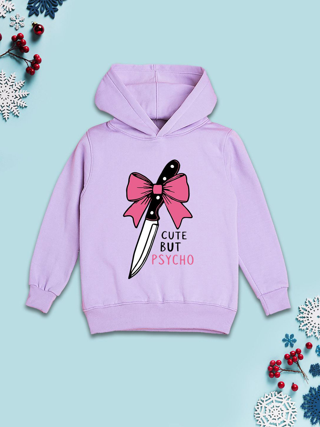 NUSYL Girls Cute Psycho Printed Hooded Pullover Sweatshirt