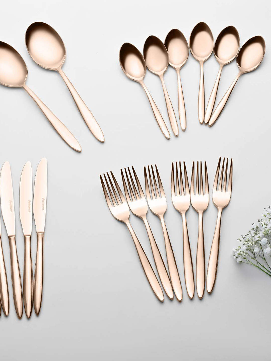 BlackCarrot Rose Gold Toned 20 Pieces Stainless Steel Cutlery