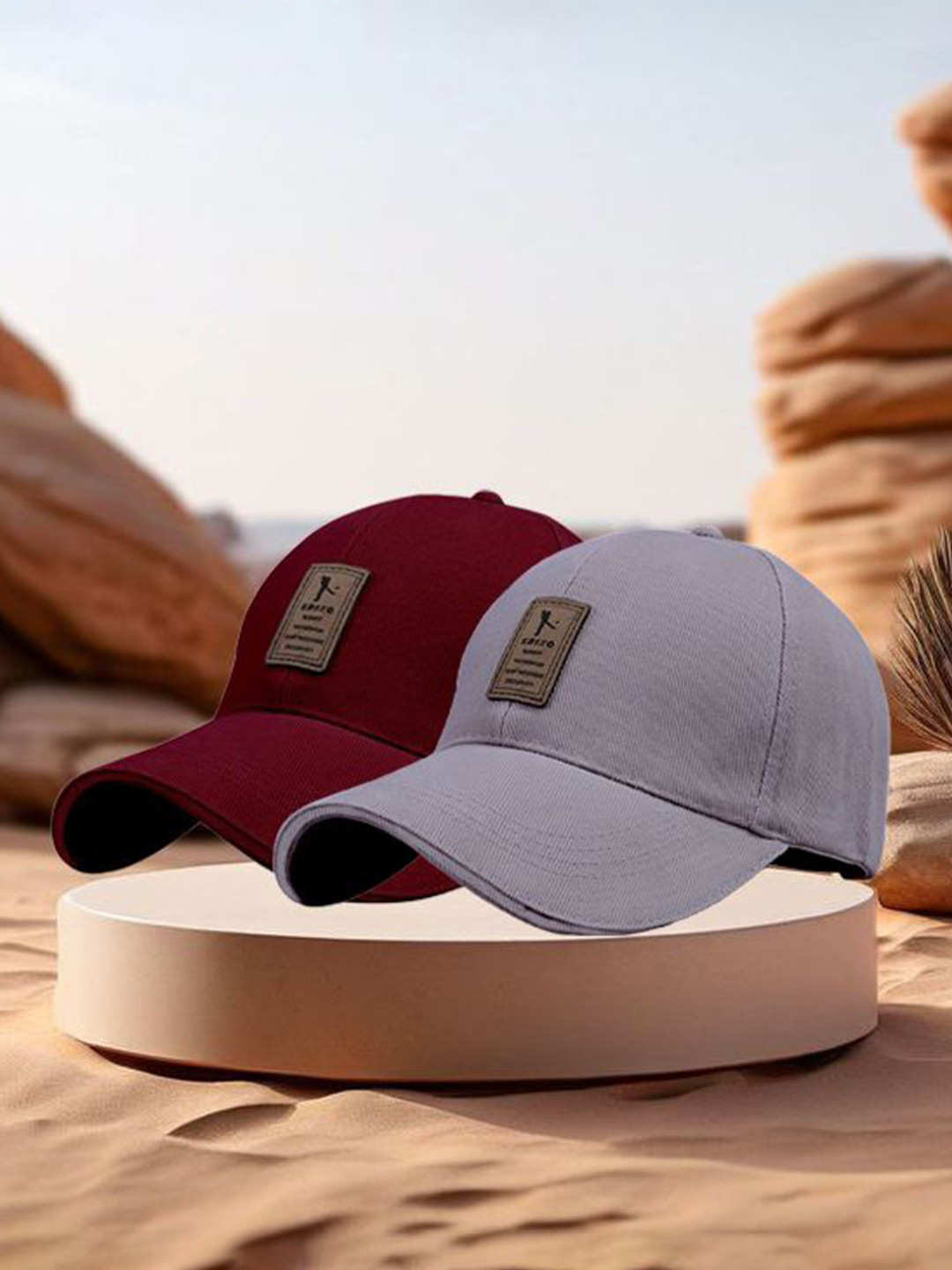 ALAMOS Edixo Men Set of 2 Self Design Baseball Cap