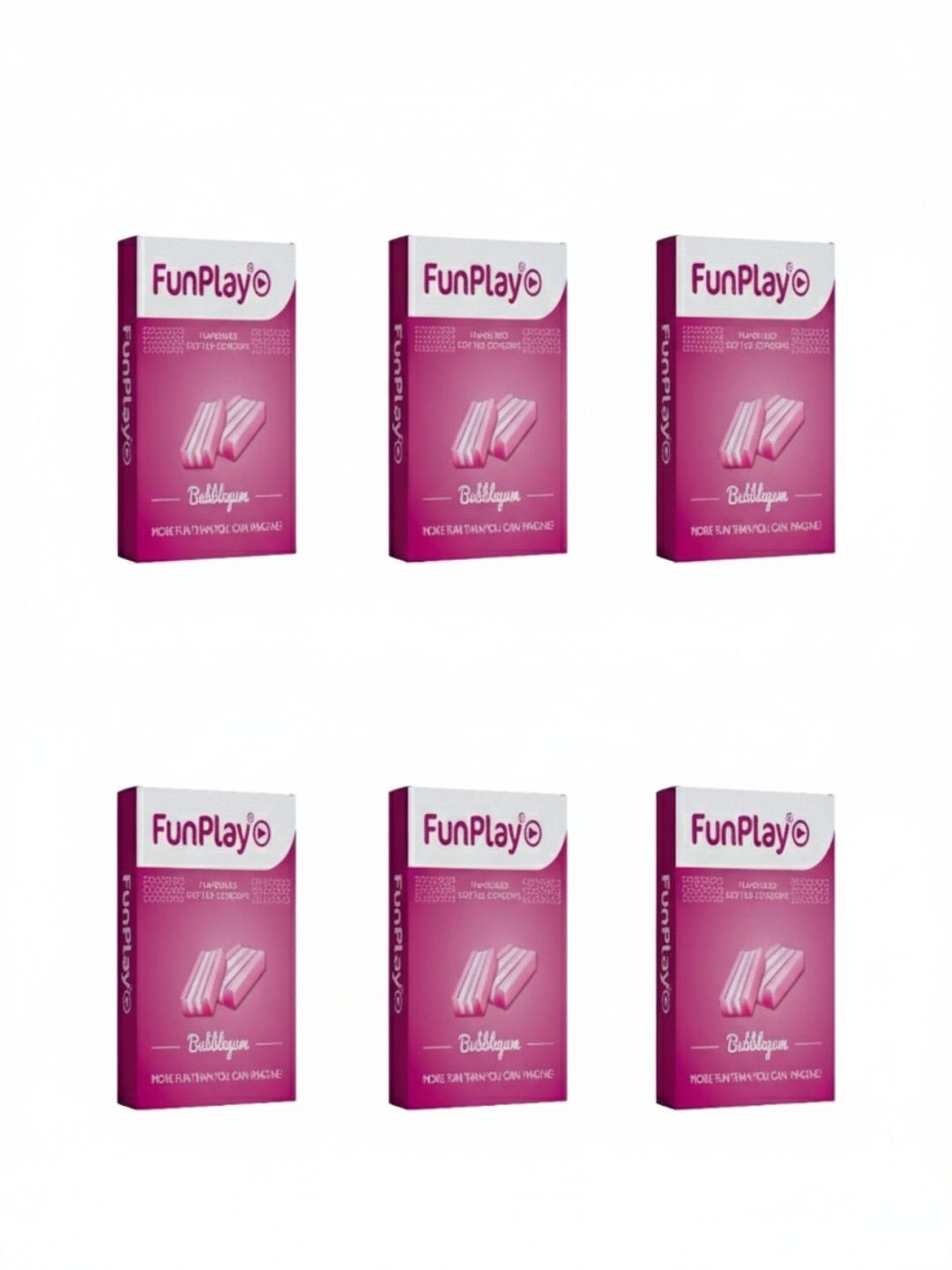 Store 77 Set Of 6 Funplay Bubble Gum Condom- 3 Units Each