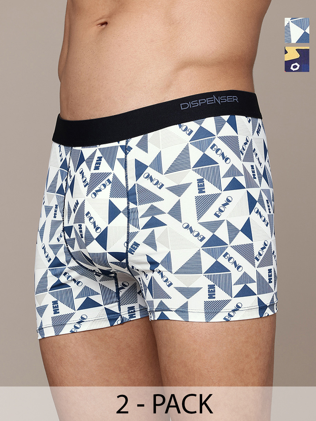 DISPENSER Pack Of 2 Printed Shorts Trunks - V5-C1-C6-DG-Printed-M